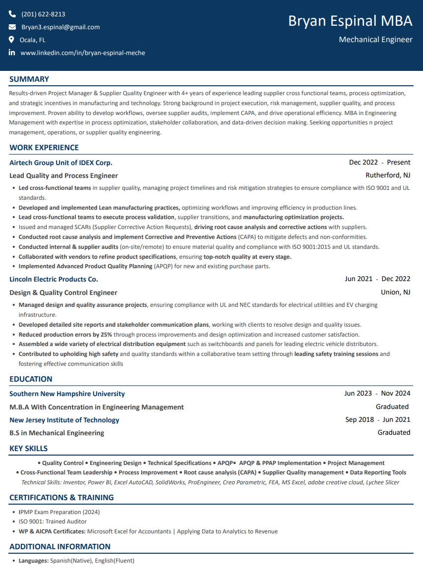 Professional Resume